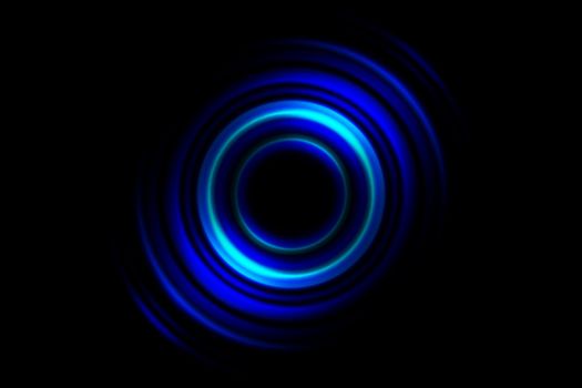 Abstract blue vortex, circle spin on black background