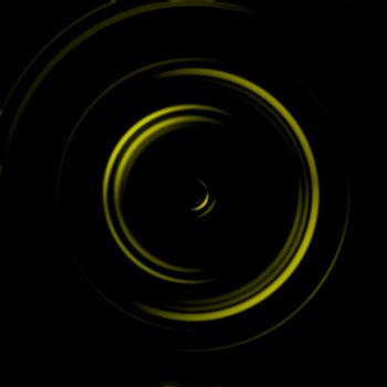 Abstract yellow spin signal on black background