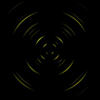 Abstract yellow wireless network symbol on black background