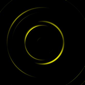 Yellow galaxy spiral with circle spin effect, abstract background