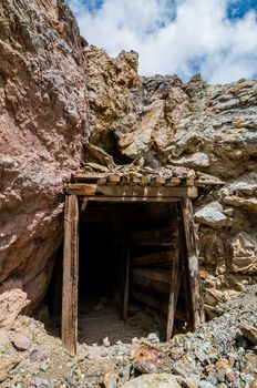 Abandoned mine entrance in Death Valley, California