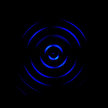 Blue digital sound wave or circle signal, abstract background