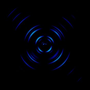 Blue galaxy spiral or circle signal, abstract background