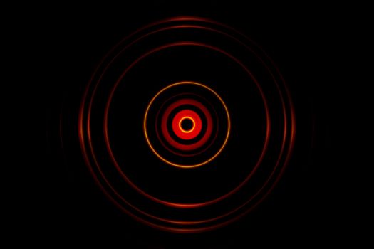 Round orange light with circle signal, abstract background