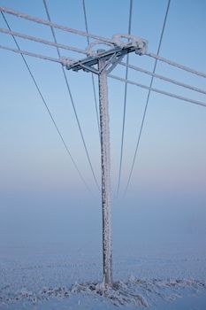 Winter Frost Saskatchewan Canada ice storm Power Lines