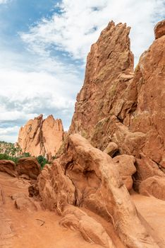 Sandstone formations along Central Garden Trail in Garden of the Gods, Colorado