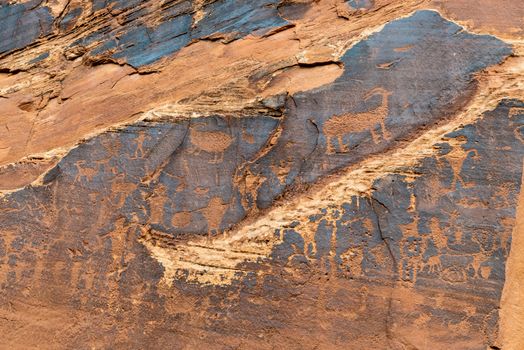 Petroglyph panel at the Utah Highway 279 Rock Art Site