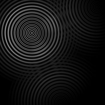 Abstract circle sound waves oscillating dark gray background
