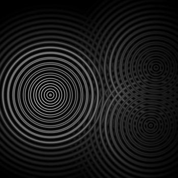 Abstract background, white sound waves oscillating