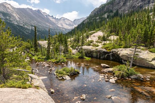 Trail to Mills Lake in Rocky Mountain National Park, Colorado