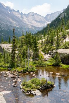 Trail to Mills Lake in Rocky Mountain National Park, Colorado