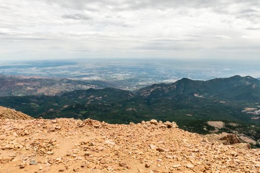 View from the top of Pikes Peak in Pike National Forest, Colorado