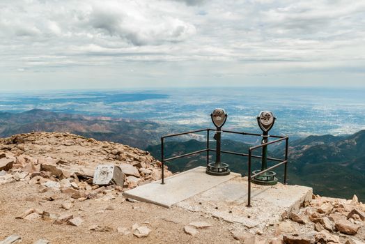 Viewfinders atop Pikes Peak in Pike National Forest, Colorado