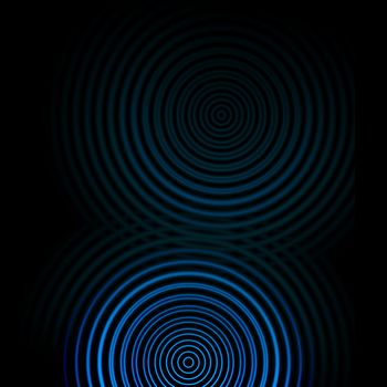 Blue circle sound light effect, abstract background