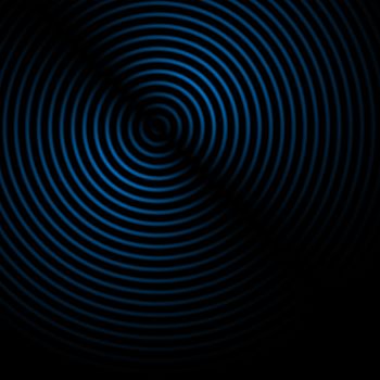 Abstract sound waves effect blue color on black background.