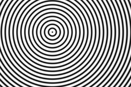 Abstract black rings sound oscillating on white background