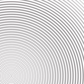 Abstract dark gray rings sound oscillating on white background