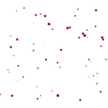 Abstract red dot confetti on white background