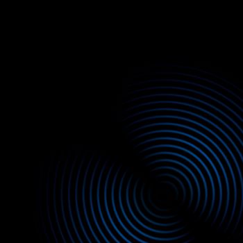 Abstract sound waves oscillating blue on black background