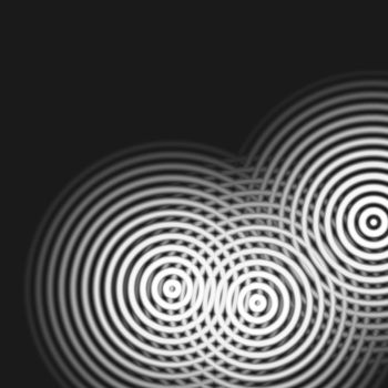 Abstract white circle spin on black background