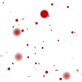 Red dots confetti on white background