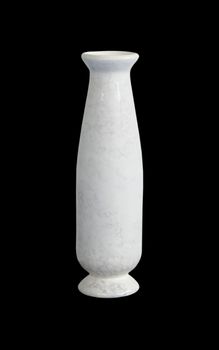 White vase isolated on black background.