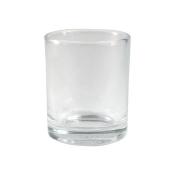 Empty small glass isolated on white background, selective focus