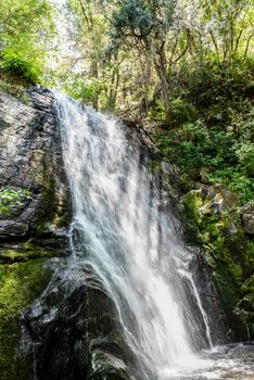 Waterfall off trail to Crystal Cave in Sequoia National Park, California