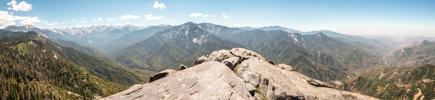 Panorama view from Moro Rock in Sequoia National Park, California