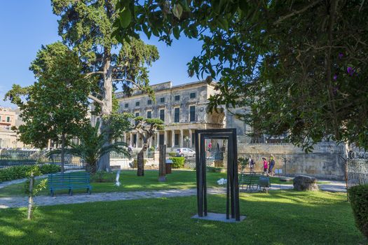 Corfu, Greece - August 25, 2018. View of Museum of Asian art Corfu Greece.