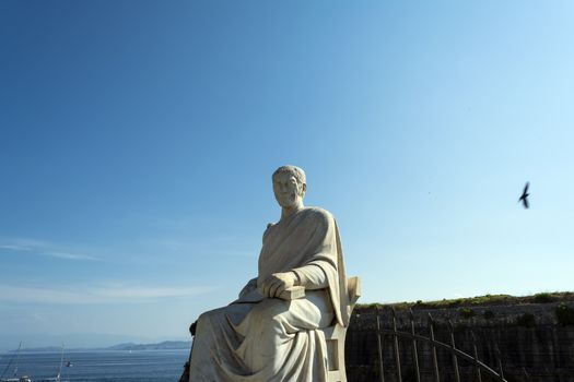 Statue of British High Commissioner Guilford in the Boschetto Park in Corfu Town, Greece.