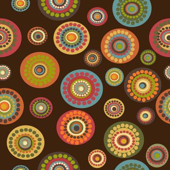 Retro floral seamless on brown background