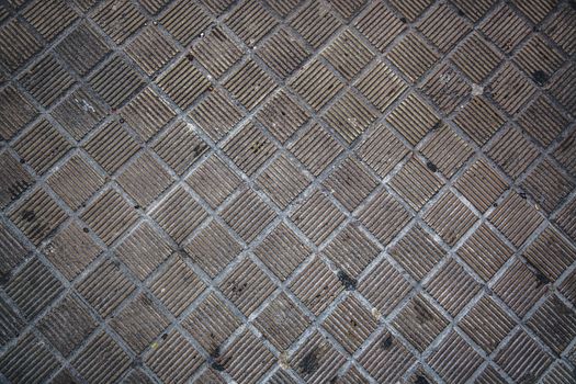 Paving stones in the street, sidewalk detail for pedestrians