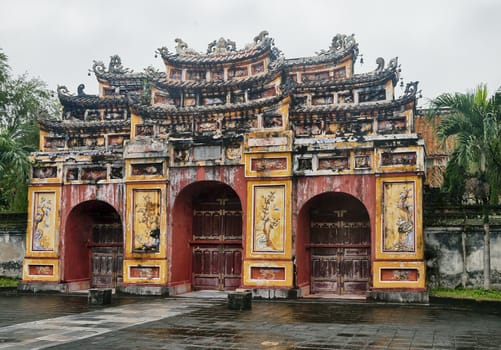 The old gate to the Citadel of the Imperial City in Hue, Vietnam