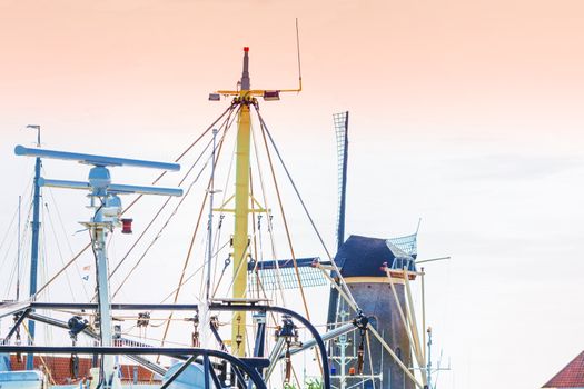 Netherlands, Holland old harbor in the center of the city Zierikzee 