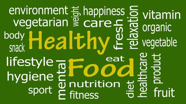 Healthy Food word cloud, health concept.