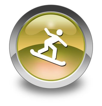 Icon, Button, Pictogram with Snowboarding symbol