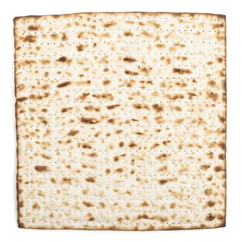 Pesach jewish traditional textured Matza bread substitute isolated on white background