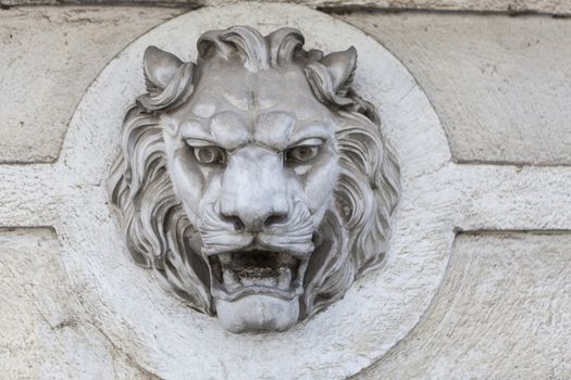 Lion head building exterior wall sculture decoration