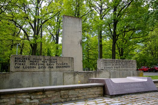 Fragment of Berlin wall in Riga, Latvia.