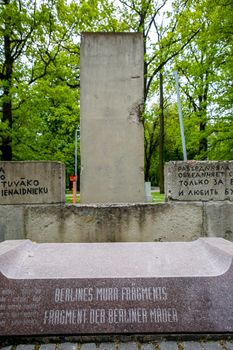 Fragment of Berlin wall in Riga, Latvia.