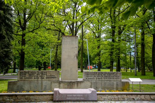 Fragment of Berlin wall in Riga, Latvia.