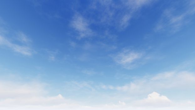 Cloudy blue sky abstract background, blue sky background with tiny clouds, 3d rendering

