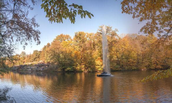 Uman, Ukraine - 10.13.2018. Beautiful autumn in Sofiyivka park in the city of Uman, Ukraine