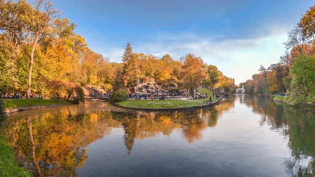 Uman, Ukraine - 10.13.2018. Beautiful autumn in Sofiyivka park in the city of Uman, Ukraine