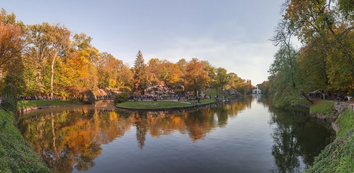 Uman, Ukraine - 10.13.2018. Beautiful autumn in Sofiyivka park in the city of Uman, Ukraine