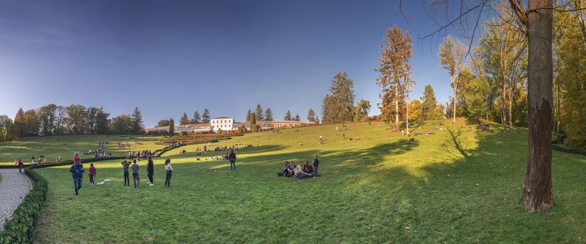 Uman, Ukraine - 10.13.2018. Beautiful autumn in Sofiyivka park in the city of Uman, Ukraine