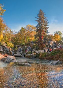 Uman, Ukraine - 10.13.2018. Beautiful autumn in Sofiyivka park in the city of Uman, Ukraine