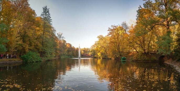 Uman, Ukraine - 10.13.2018. Beautiful autumn in Sofiyivka park in the city of Uman, Ukraine