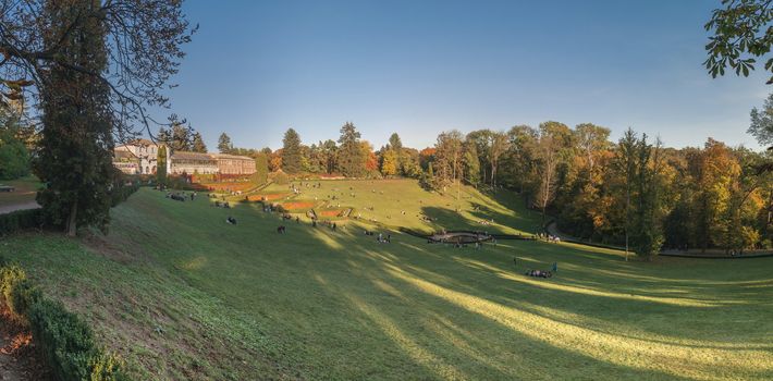 Uman, Ukraine - 10.13.2018. Beautiful autumn in Sofiyivka park in the city of Uman, Ukraine